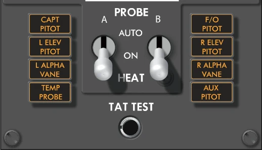 B737 Probe Heat Panel